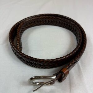 Braided Brown Leather Belt